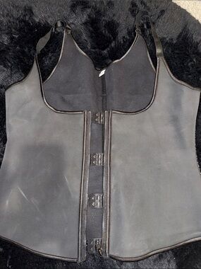 Waist trainer Black Front-Zip Firm Control Shapewear Bodice